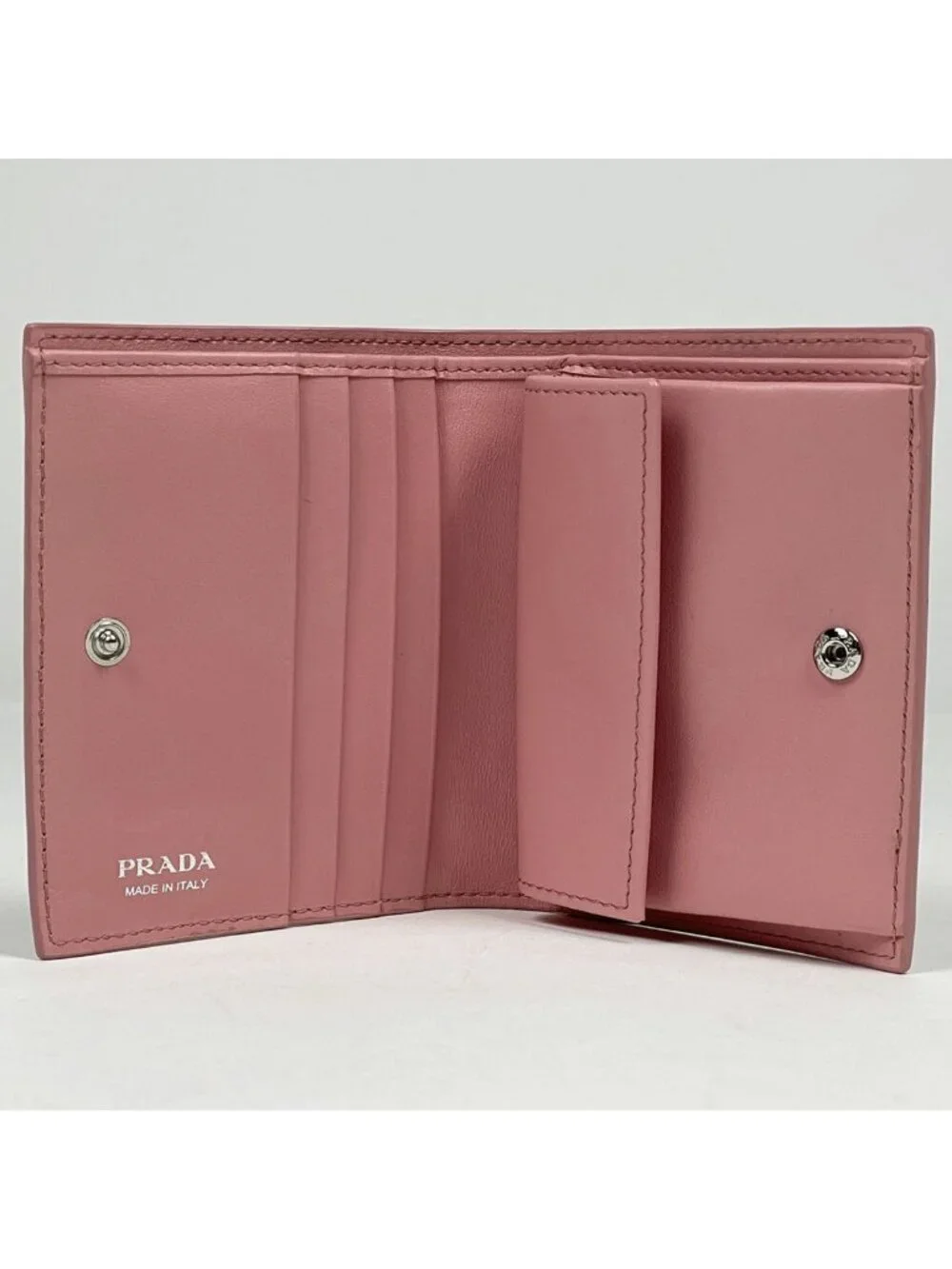Prada Bifold Wallet Leather Pink